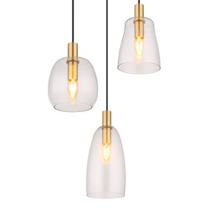 Globo - Chandelier on a string 3xE14/40W/230V d. 43 cm brass