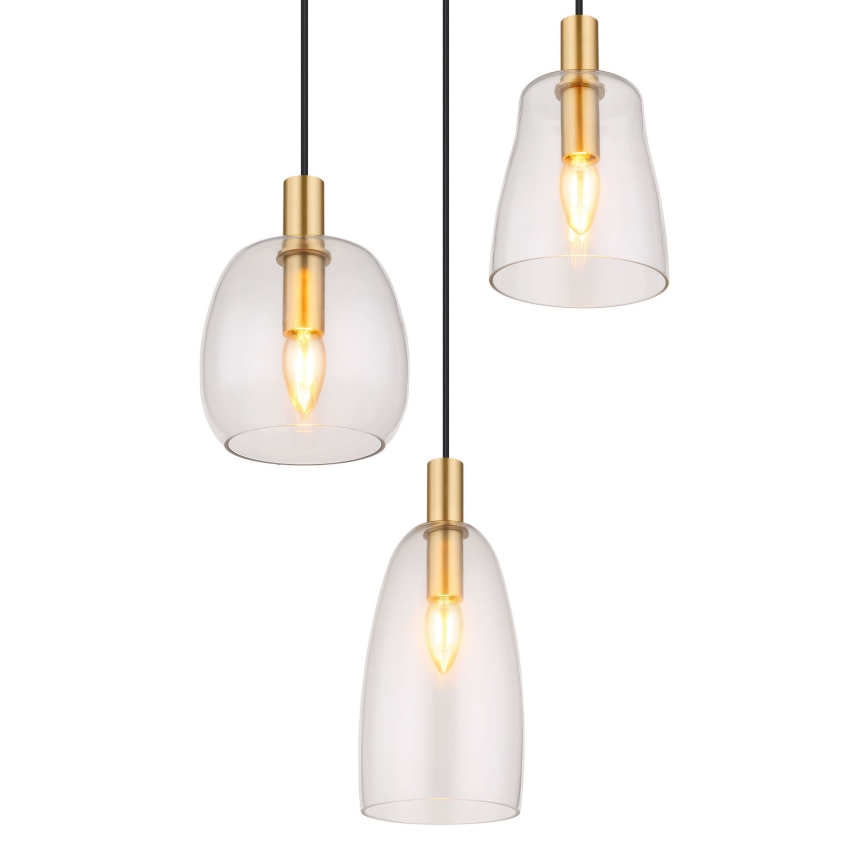 Globo - Chandelier on a string 3xE14/40W/230V d. 43 cm brass