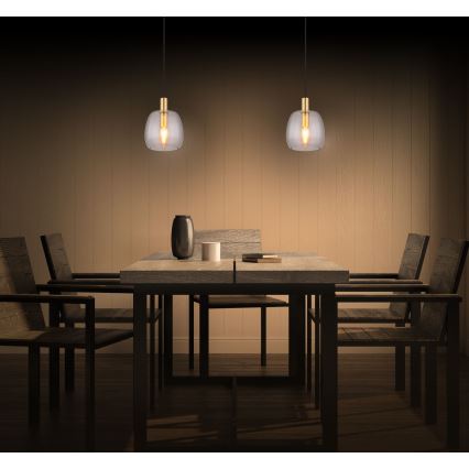 Globo - Chandelier on a string 1xE14/40W/230V d. 16 cm brass