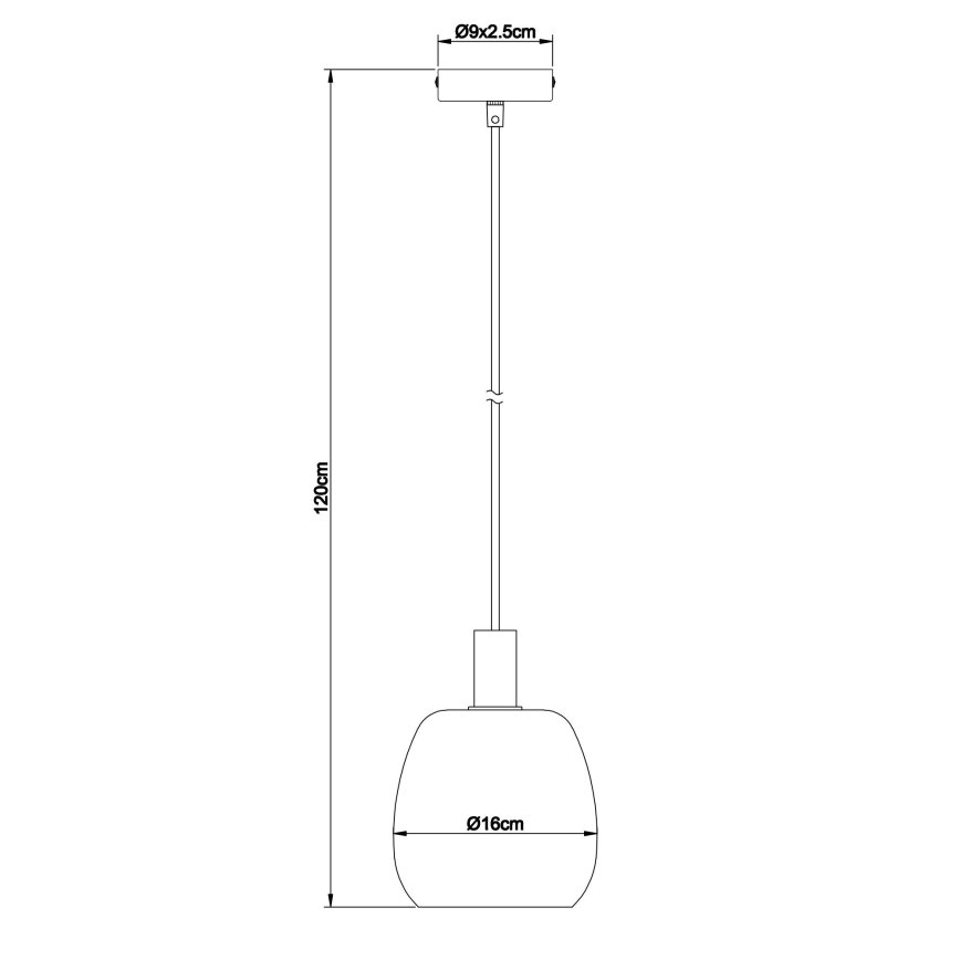 Globo - Chandelier on a string 1xE14/40W/230V d. 16 cm brass