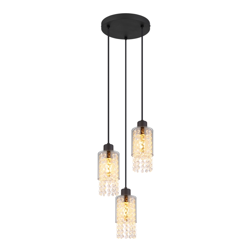 Globo - Chandelier on a string 3xE27/40W/230V d. 25 cm black