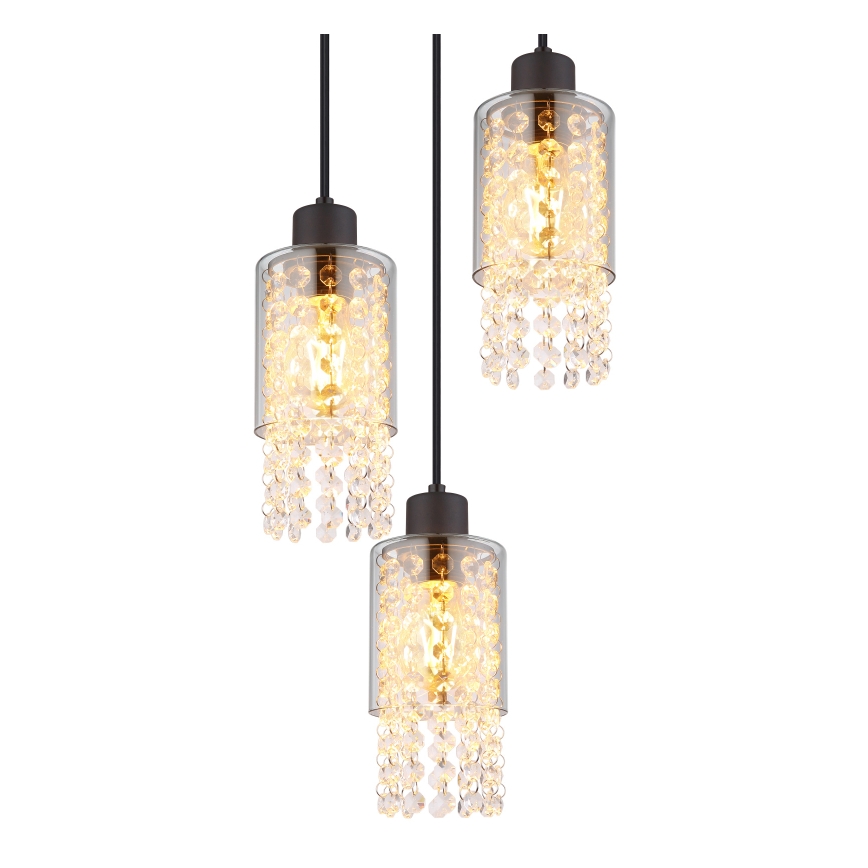 Globo - Chandelier on a string 3xE27/40W/230V d. 25 cm black