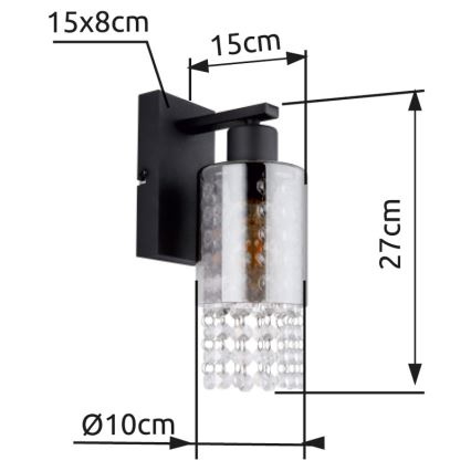 Globo - Wall lamp 1xE27/40W/230V black