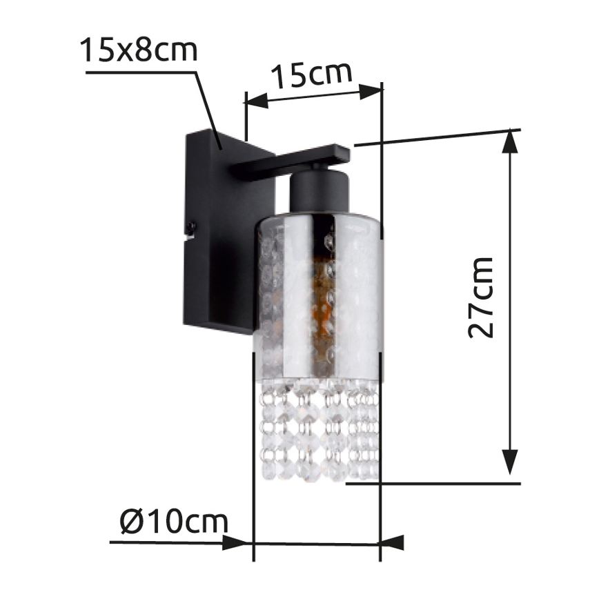 Globo - Wall lamp 1xE27/40W/230V black