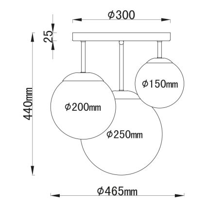 Globo - Surface-mounted chandelier 3xE27/60W/230V