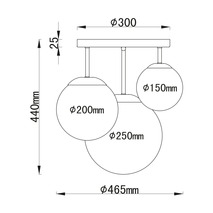 Globo - Surface-mounted chandelier 3xE27/60W/230V