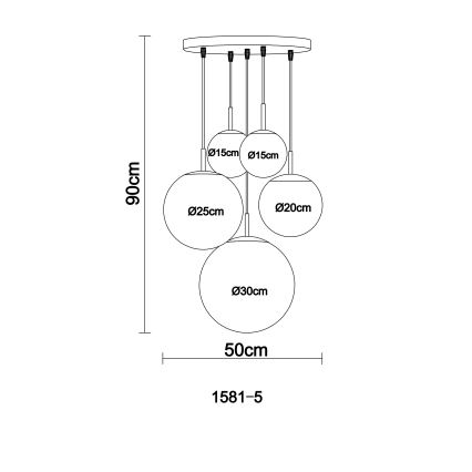 Globo - Ceiling light 5xE27/60W/230V
