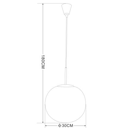 Globo - Chandelier on a string 1xE27/60W/230V diameter 30 cm