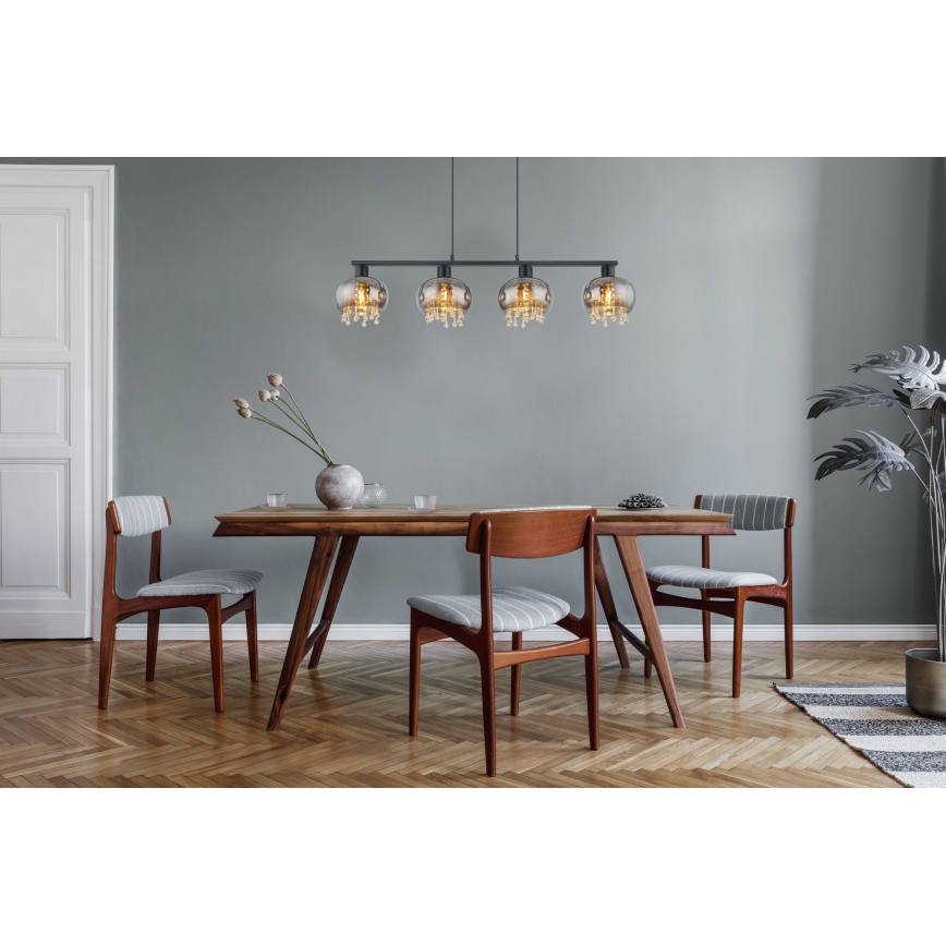 Globo - Chandelier on a string 4xE27/9W/230V black