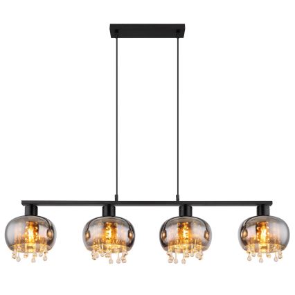 Globo - Chandelier on a string 4xE27/9W/230V black