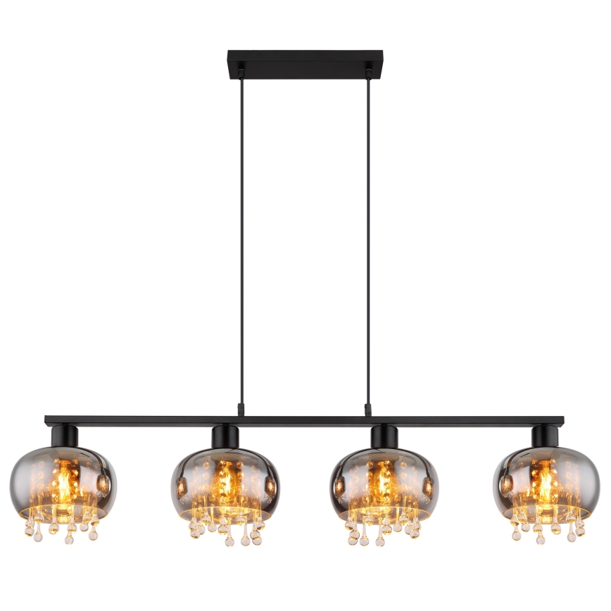 Globo - Chandelier on a string 4xE27/9W/230V black