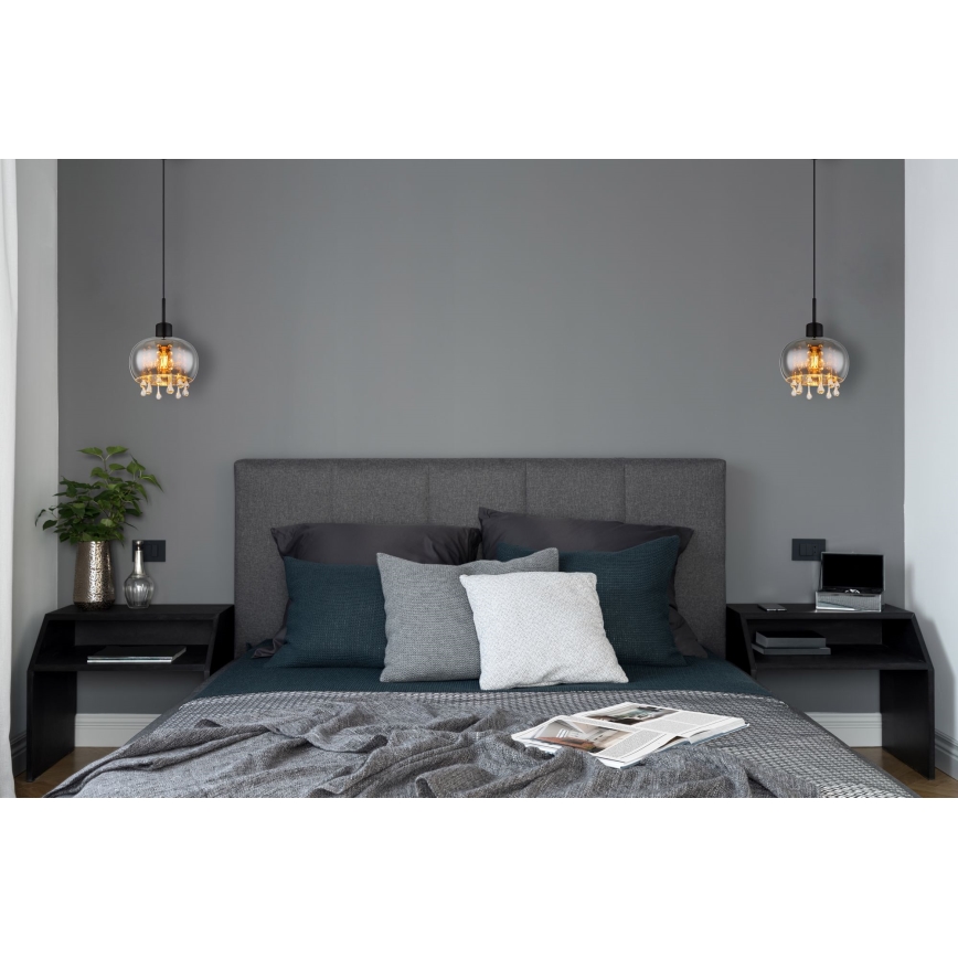 Globo - Chandelier on a string 1xE27/9W/230V d. 21 cm black