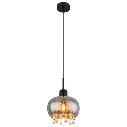 Globo - Chandelier on a string 1xE27/9W/230V d. 21 cm black