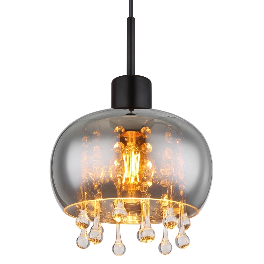 Globo - Chandelier on a string 1xE27/9W/230V d. 21 cm black