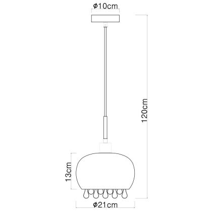 Globo - Chandelier on a string 1xE27/9W/230V d. 21 cm black