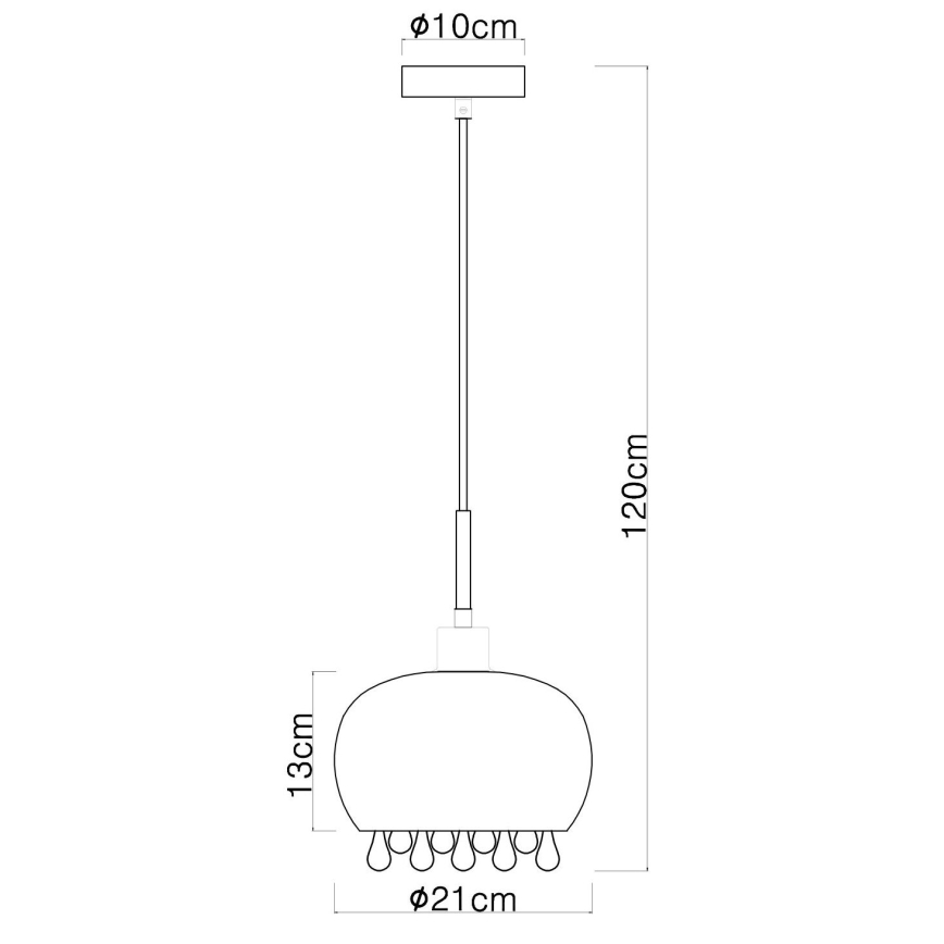 Globo - Chandelier on a string 1xE27/9W/230V d. 21 cm black