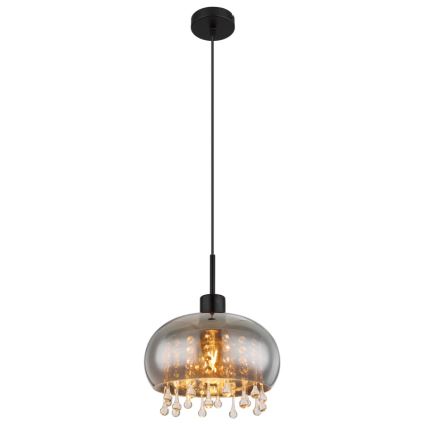Globo - Chandelier on a string 1xE27/9W/230V d. 28 cm black