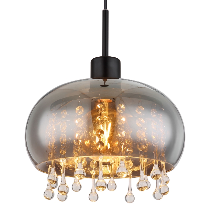 Globo - Chandelier on a string 1xE27/9W/230V d. 28 cm black
