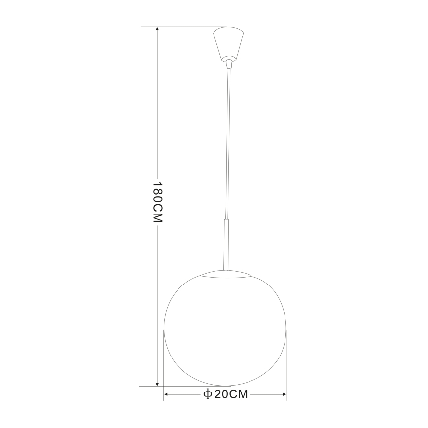 Globo - Chandelier on a string 1xE27/60W/230V d. 20 cm
