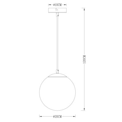 Globo - Chandelier on a string 1xE27/40W/230V d. 20 cm