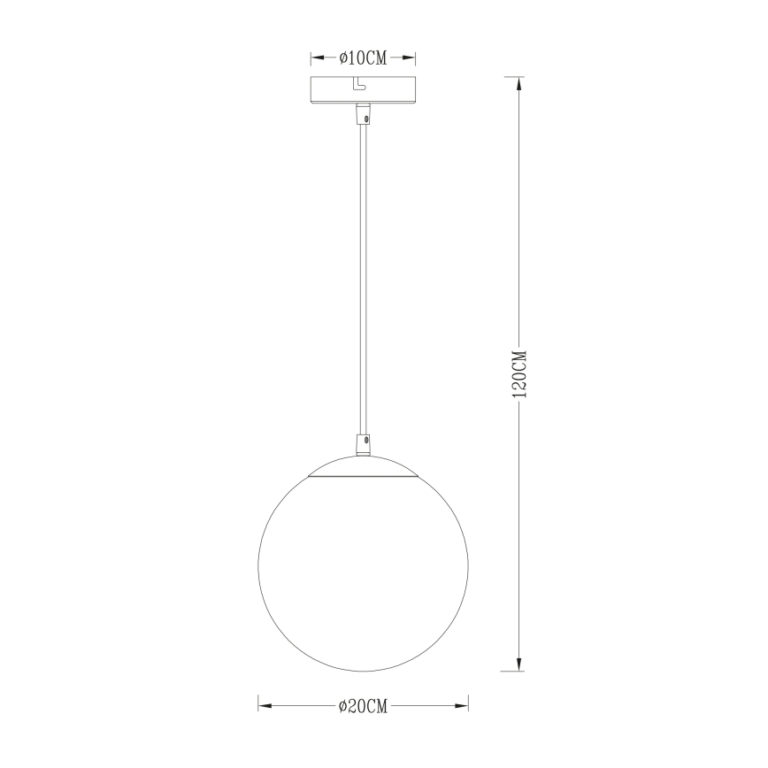 Globo - Chandelier on a string 1xE27/40W/230V d. 20 cm
