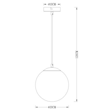 Globo - Chandelier on a string 1xE27/40W/230V d. 20 cm