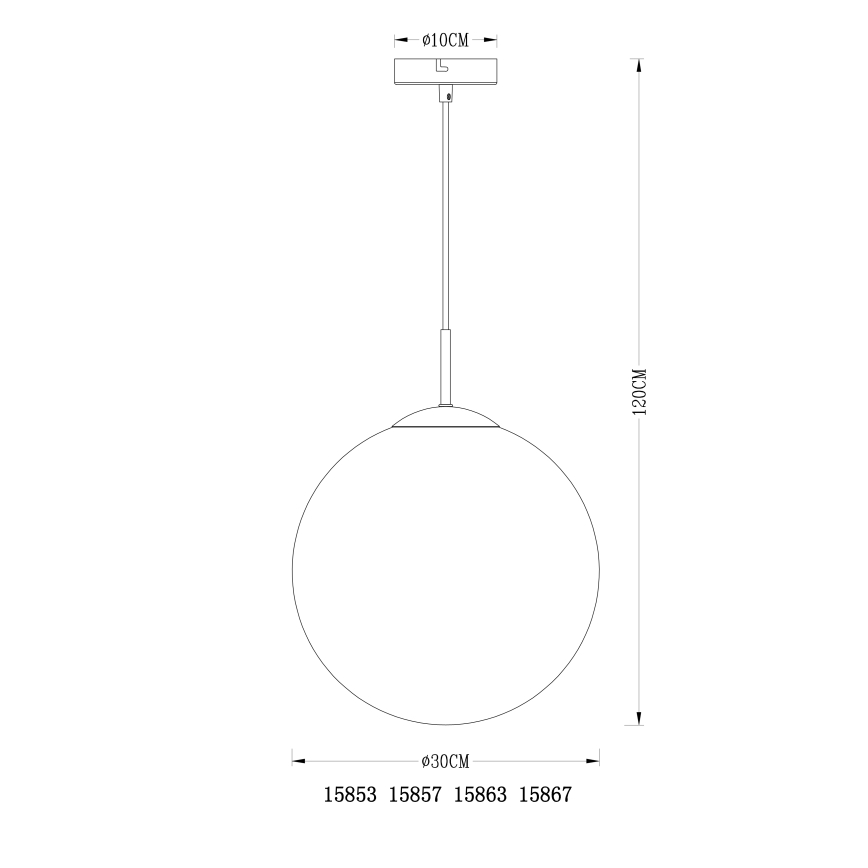 Globo - Chandelier on a string 1xE27/40W/230V d. 30 cm