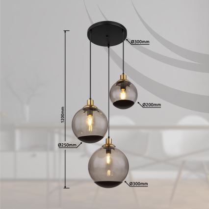 Globo - Chandelier on a string 3xE27/40W/230V