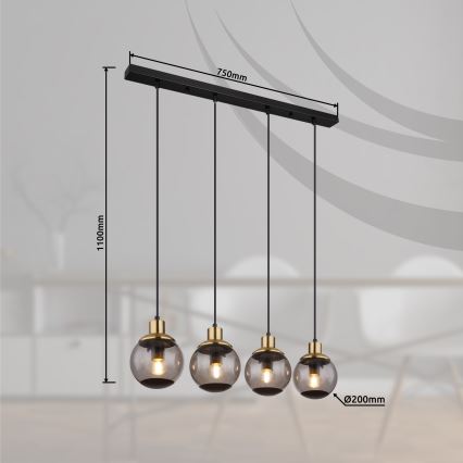 Globo - Chandelier on a string 4xE27/25W/230V