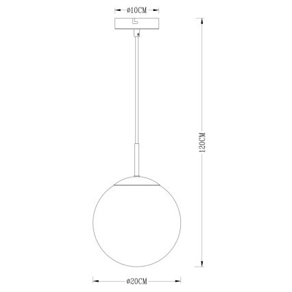 Globo - Chandelier on a string 1xE27/40W/230V d. 20 cm