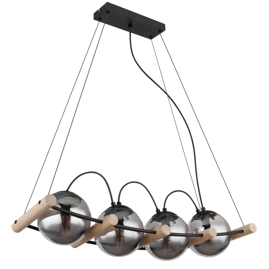 Globo - Chandelier on a string 4xE14/15W/230V rubber tree