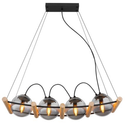 Globo - Chandelier on a string 4xE14/15W/230V rubber tree