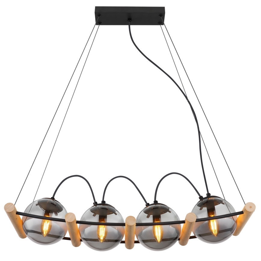 Globo - Chandelier on a string 4xE14/15W/230V rubber tree