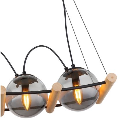 Globo - Chandelier on a string 4xE14/15W/230V rubber tree