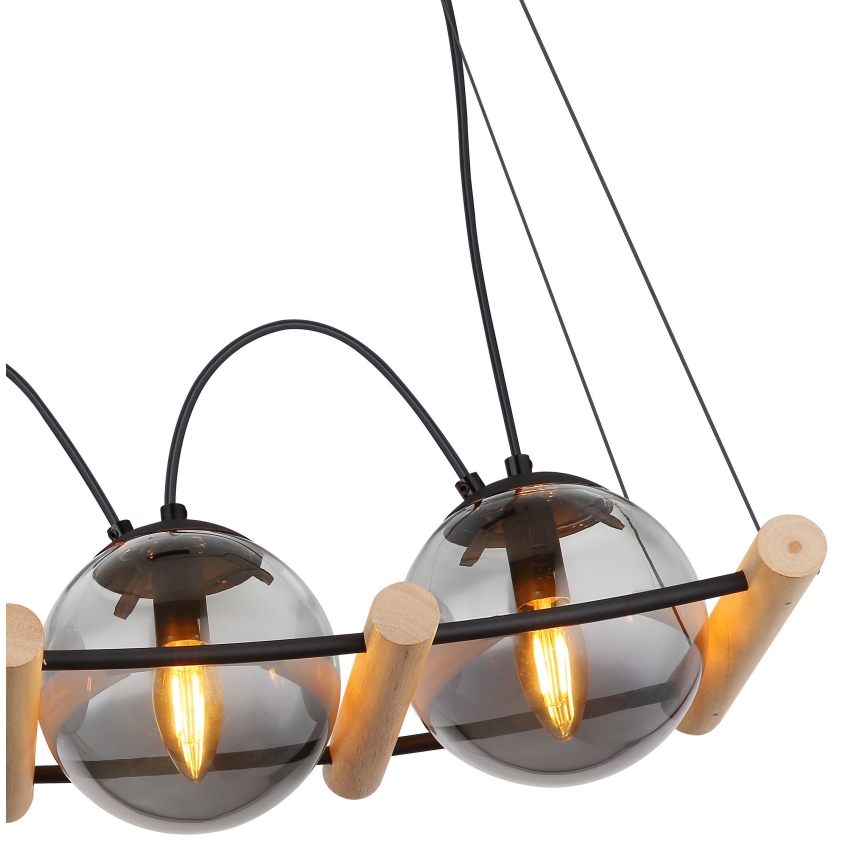Globo - Chandelier on a string 4xE14/15W/230V rubber tree