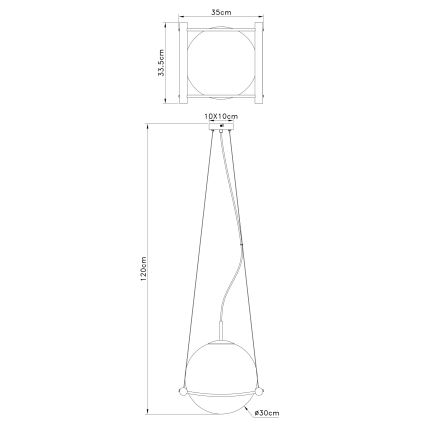 Globo - Chandelier on a string 1xE27/15W/230V rubber tree
