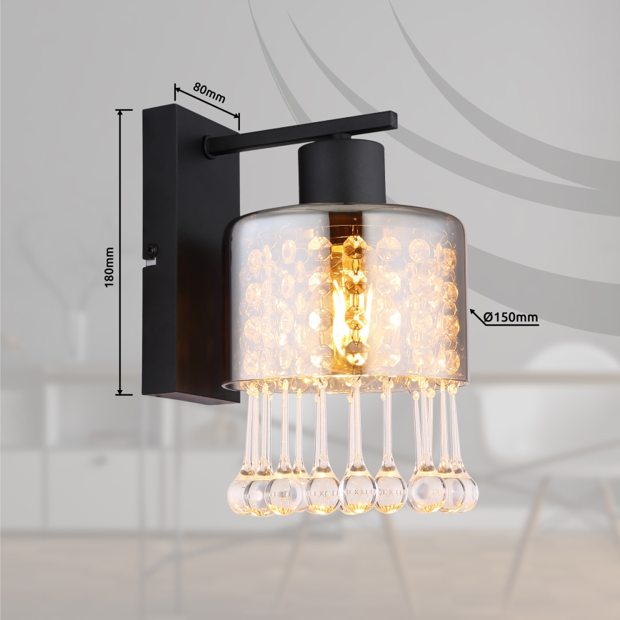 Globo - Wall lamp 1xE27/60W/230V black