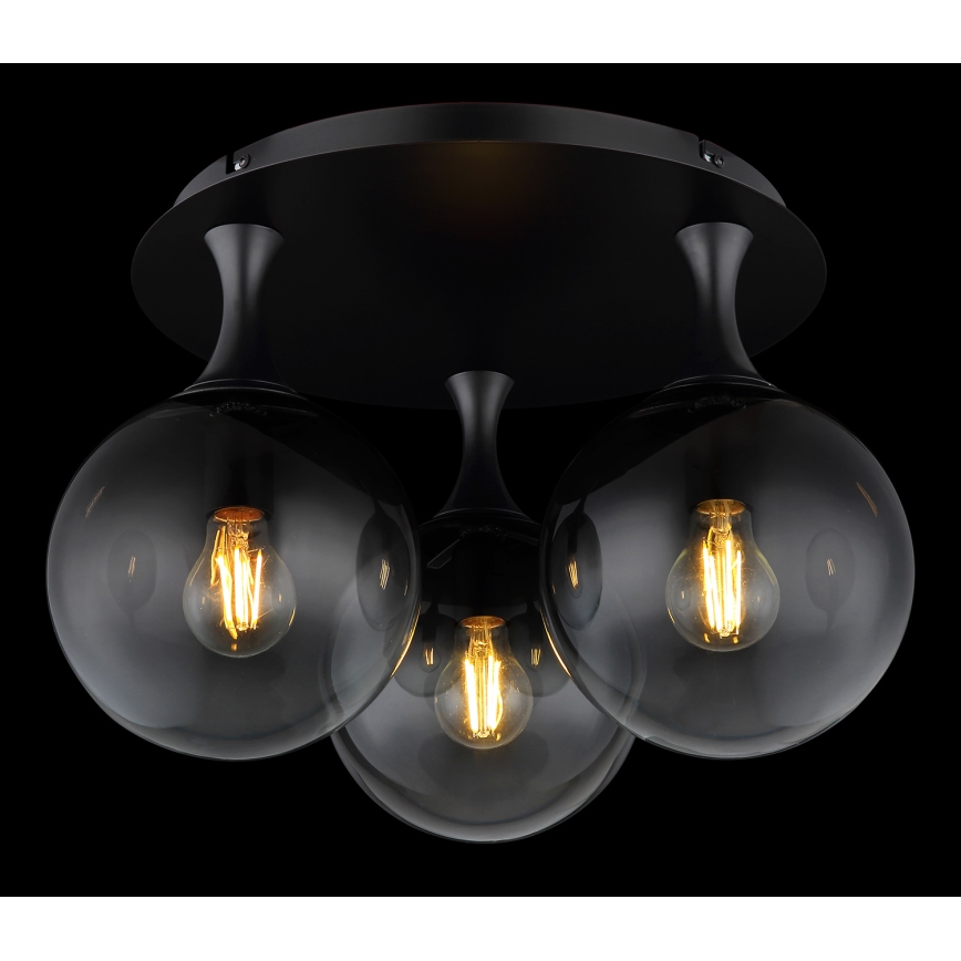Globo - Surface-mounted chandelier 3xE27/10W/230V d. 46 cm black