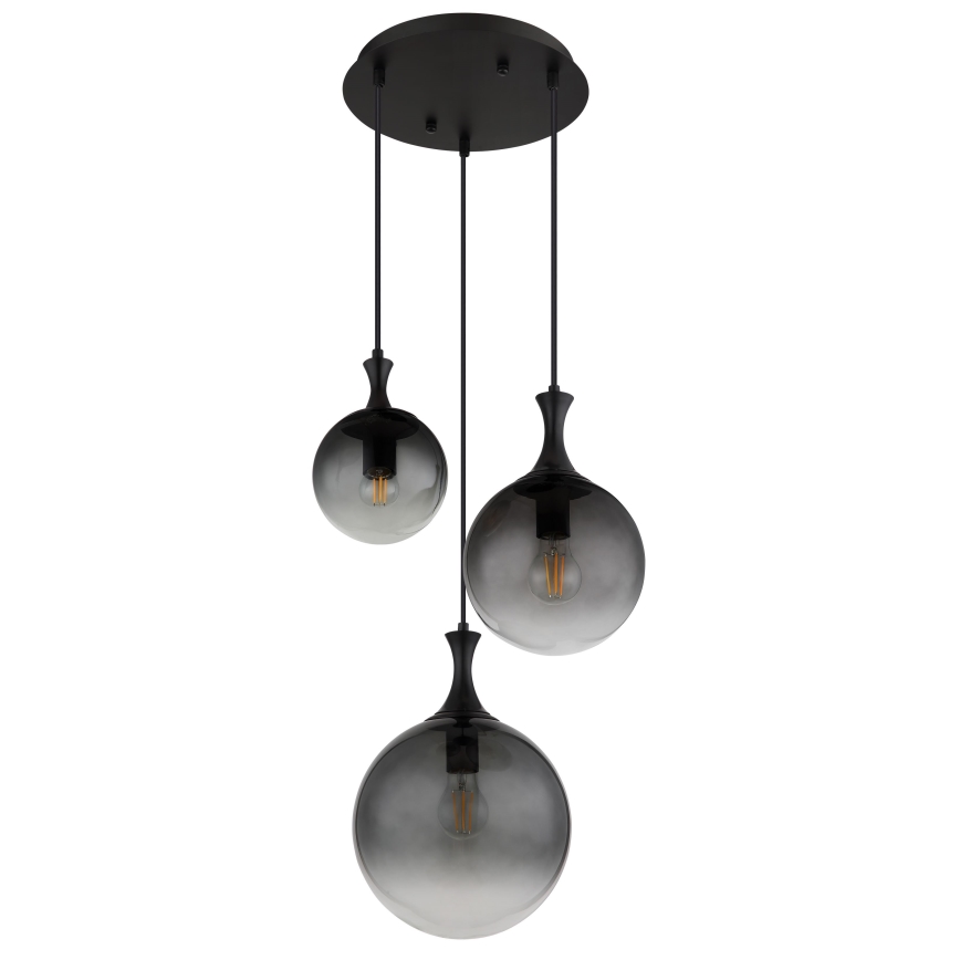 Globo - Chandelier on a string 3xE27/10W/230V d. 48 cm black