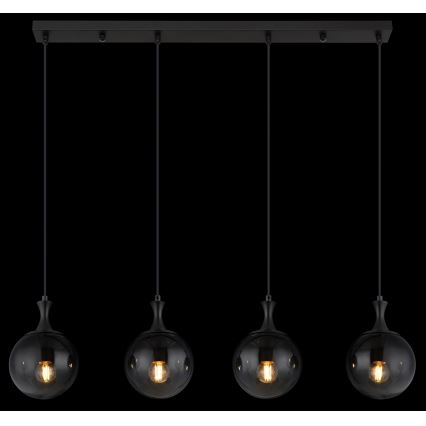 Globo - Chandelier on a string 4xE27/10W/230V black