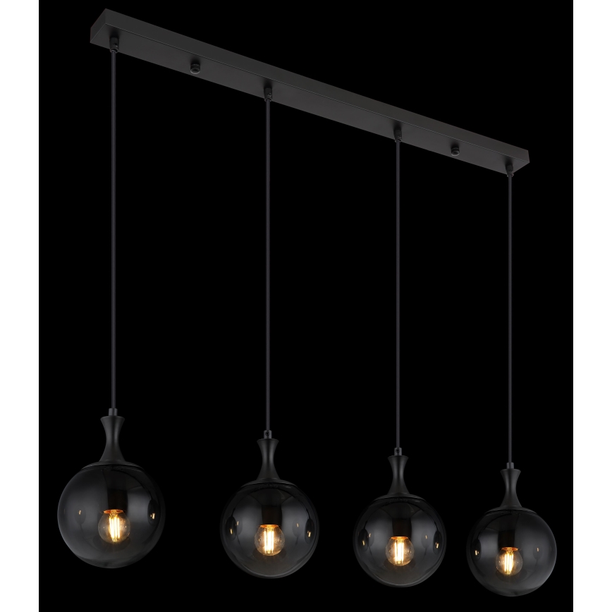 Globo - Chandelier on a string 4xE27/10W/230V black