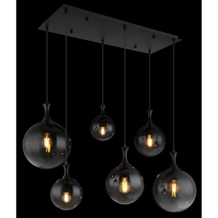 Globo - Chandelier on a string 6xE27/10W/230V black