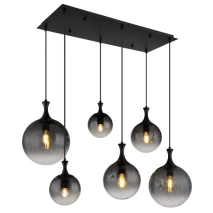 Globo - Chandelier on a string 6xE27/10W/230V black