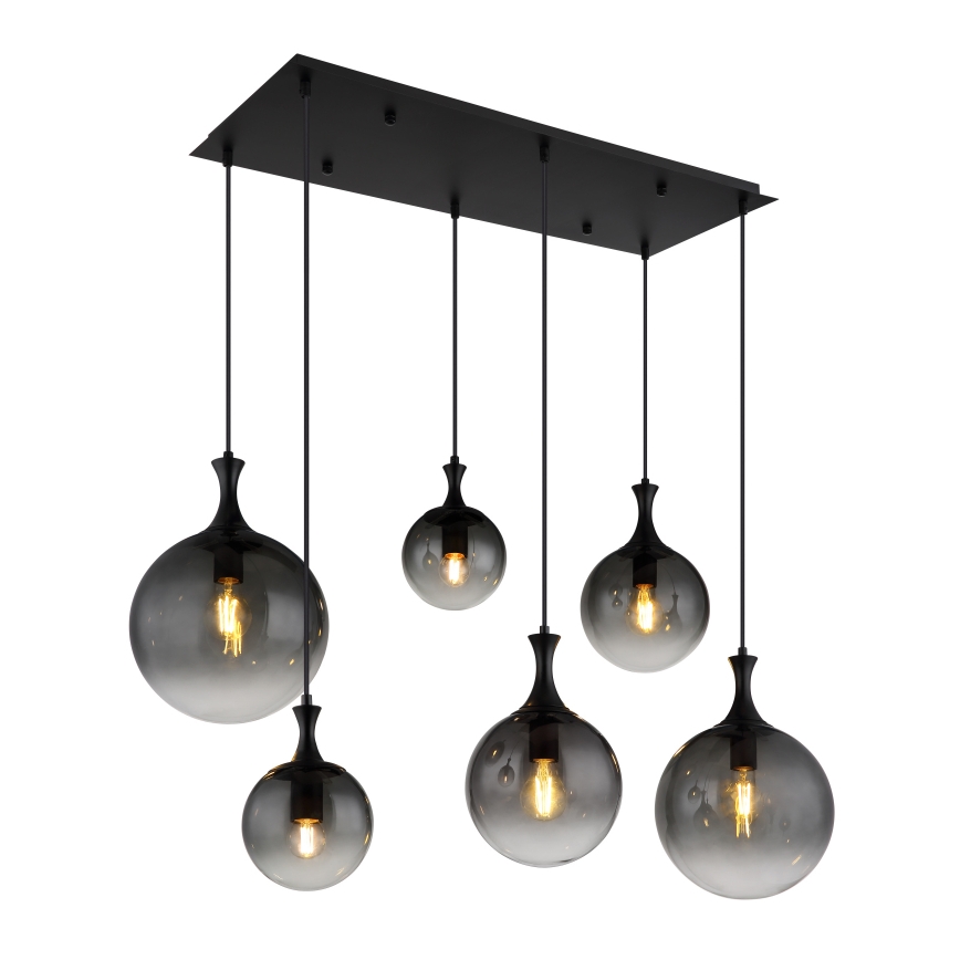 Globo - Chandelier on a string 6xE27/10W/230V black