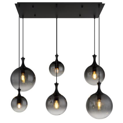 Globo - Chandelier on a string 6xE27/10W/230V black