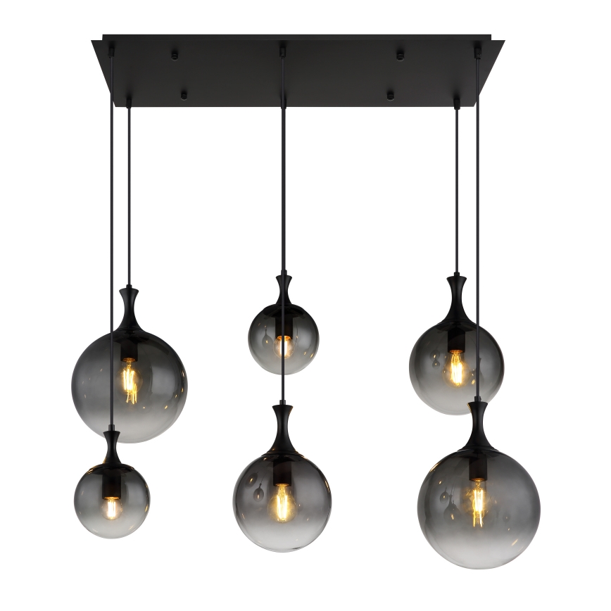 Globo - Chandelier on a string 6xE27/10W/230V black