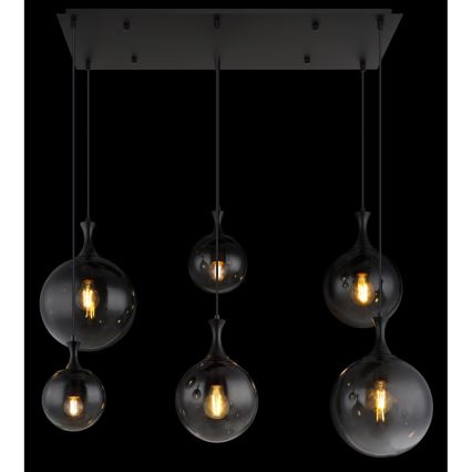 Globo - Chandelier on a string 6xE27/10W/230V black