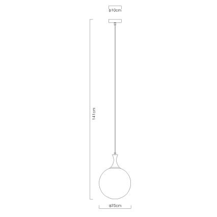 Globo - Chandelier on a string 1xE27/10W/230V d. 25 cm black