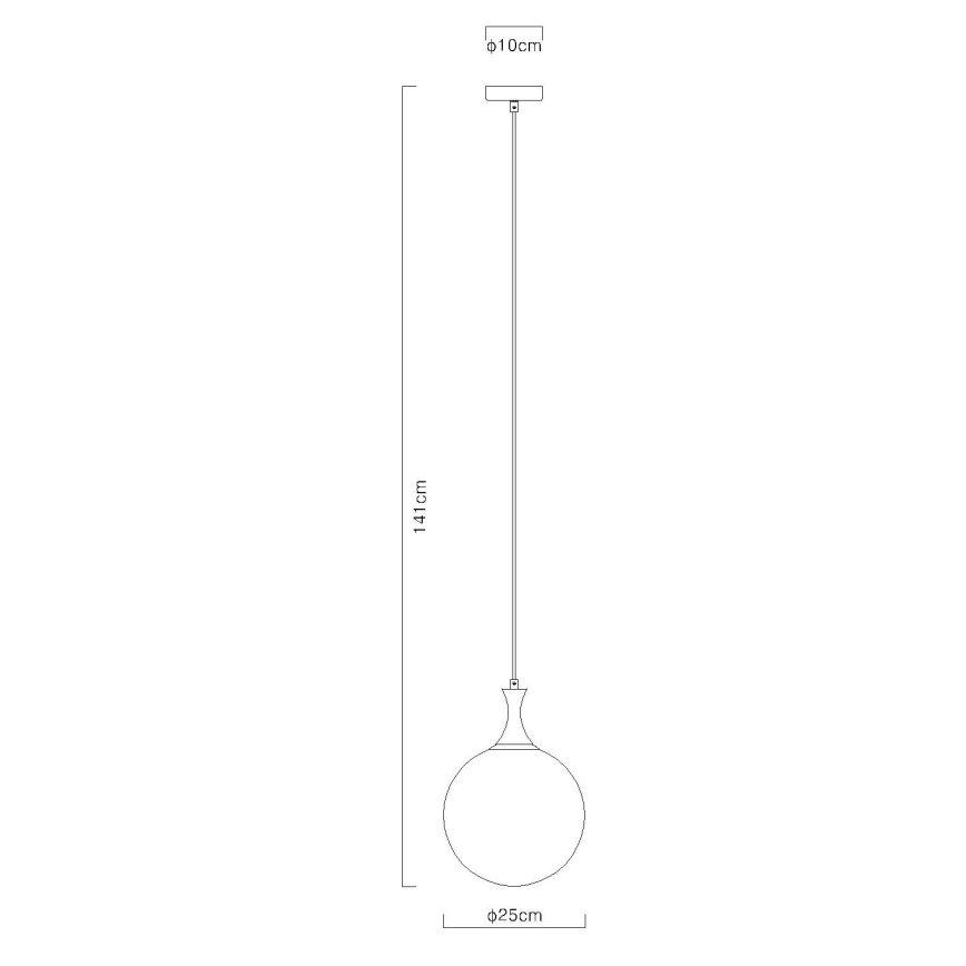 Globo - Chandelier on a string 1xE27/10W/230V d. 25 cm black
