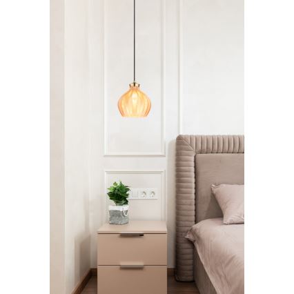 Globo - Cable-suspended pendant light 1xE27/60W/230V Ø 22 cm gold